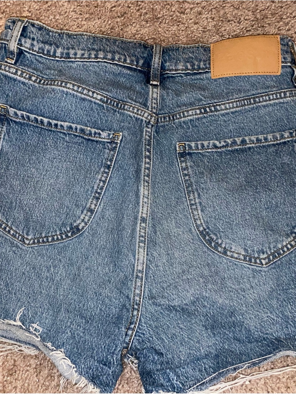 PacSun Light Blue Distressed High-Waist Jean Shorts - Picture 4 of 4